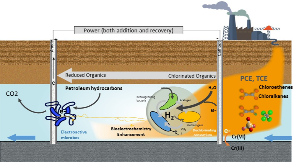 Bioelectrochemical remediation concept